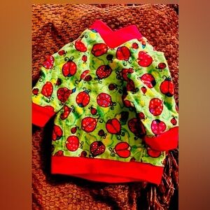 Colorful Ladybug Patterned Top Size XS/S